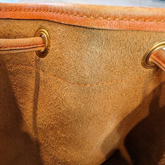 HERMES Vintage Market GM Shoulder Bag Orange Gulliver Leather Circle M 1983 RARE - Picture 15 of 16